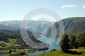 View over Hardangerfjord, Norway photo