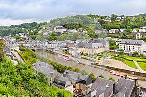 View over the historic center and the river in Bouillon