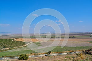 The view over Jezreel Valley at Tel Megiddo. Known as The Valley of Armageddon