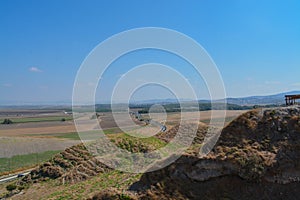 The view over Jezreel Valley at Tel Megiddo. Known as The Valley of Armageddon