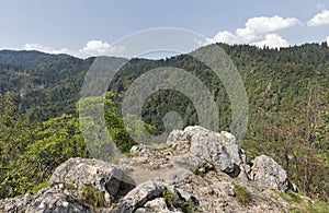 View over Julian Alps from mountain Osojnica in Bled