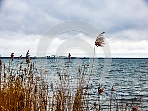 View over the Kalmarsund to the town of Kalmar in Sweden