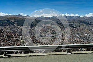 View over La Paz Bolivia from Street photo