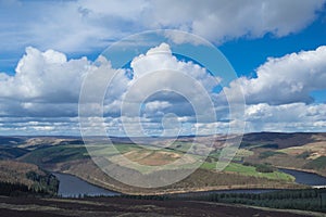 A view over Ladybower Reservoir from Win Hill in the Peak District, derbyshire