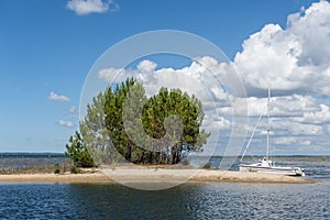 The lake of Biscarrosse in the department of Landes, France photo