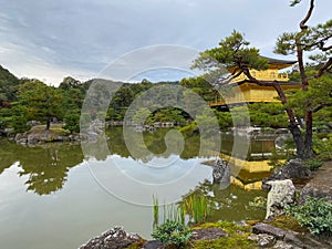 View over the lake of Golden Zen Temple Kinkakujicho