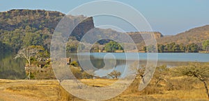 View over lake at Ranthambore National Park photo