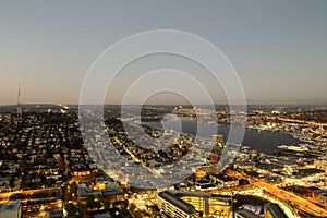 A View Over Lake Union and east Queen area