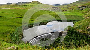 View over Langtoon Dam, Golden Gate Highlands National Park.