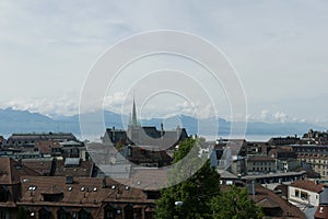 View over Lausanne from hilltop