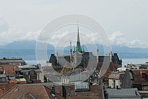 View over Lausanne from hilltop