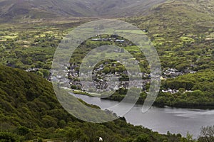 View over Llanberis and Lake Llyn Padarn