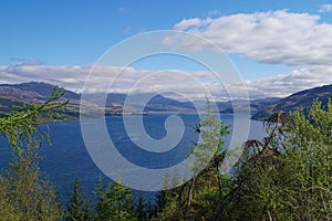 View over Loch Carron from the viewpoint near Stromeferry