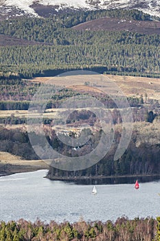 View over Loch Insh and Strathspey in Scotland.