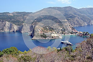 View over looking Assos, Kefalonia,Greece