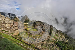 View over Machu Picchu Inca ruins, Peru