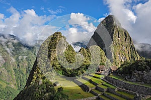 View over Machu Picchu Inca ruins, Peru