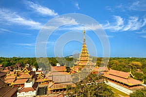 View over Mandalay palace of Mandalay, Myanmar Burma