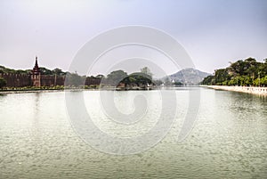 View over Mandalay palace in Myanmar