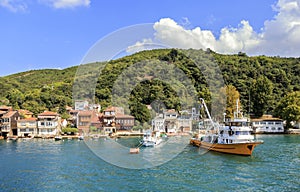 View over marina in kavagi village, Istanbul,Turkey.