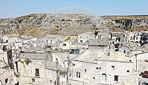 View over Matera, a unesco site in basilicata, Italy