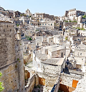 View over Matera, a unesco site in basilicata. Italy