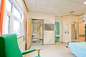 View over a modern hospital room