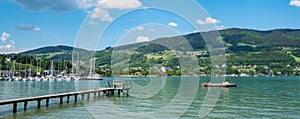 View over the Mondsee in the Salzkammergut Austria