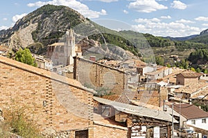A view over Montalban town and the Church of Santiago photo