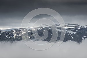 View over the mountains of central  Norway, Odda