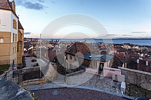 View over Neuchatel town rooftops