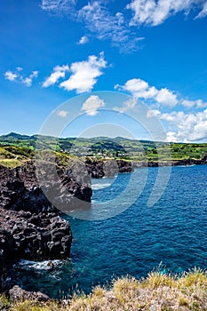 View over the northwest coast, Capelas, SÃÂ£o Miguel Island, Azores, AÃÂ§ores, Portugal, Europe photo