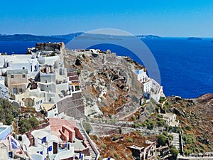 View Over Oia and Caldera, Santorini, Greece