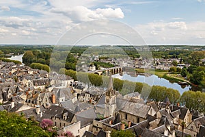 A view over old town of Chinon