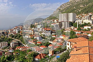 View over the old town of Kruja in Albania