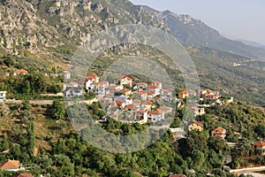 View over the old town of Kruja in Albania photo