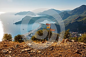 A view over Oludeniz bay on the Mediterranean coast of Turkey