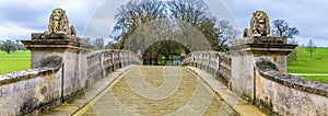 A view over an ornate bridge on the outskirts of Stamford, Lincolnshire, UK