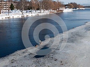 View over Oulujoki river in Oulu, Finland