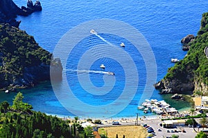 View over Paleokastritsa on corfu island