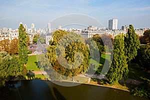 View over Paris from the Temple de la Sybille