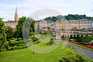 View over a park in Bath, England