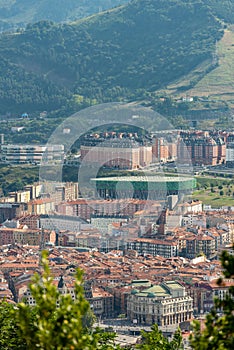 View over parts of the city of Bilbao