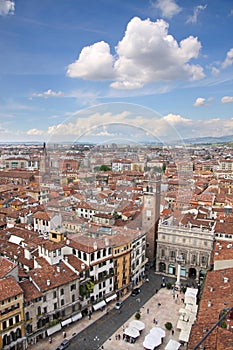 View over the Piazza delle Erbe in Verona