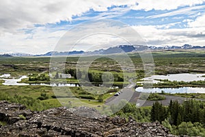 View over Pingvellir National Park, Iceland