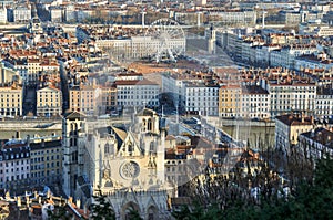 View over Place Bellecour, Lyon, France