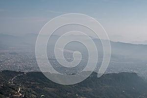 View over Pokhara and mountains, Nepal from Sarangkot hill