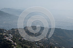 View over Pokhara and mountains, Nepal from Sarangkot hill