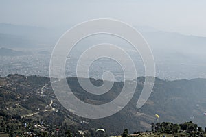 View over Pokhara and mountains, Nepal from Sarangkot hill