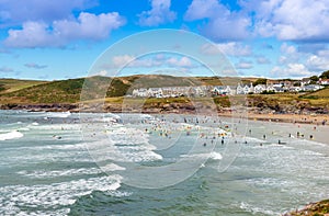 View over Polzeath Beach